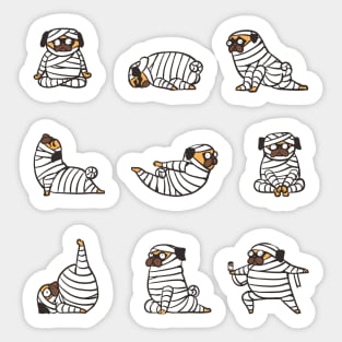 Mummy Pug Yoga Sticker